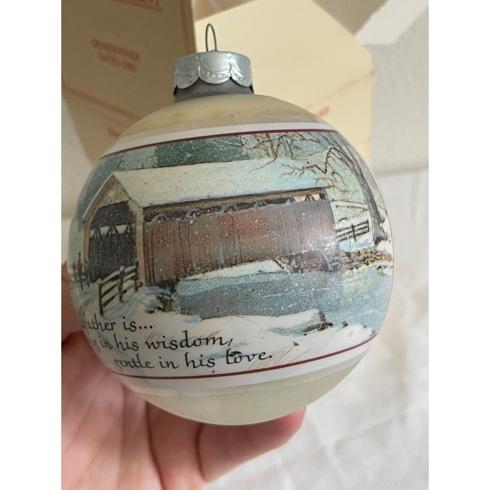 Hallmark VTG Glass Ornament Grandfather 1980 Cream Good Tree-Trimmer Collection - Picture 4 of 7